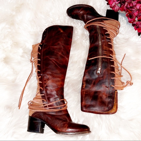 FREEBIRD Coal Lace Up Boot in Cognac Leather - Picture 7 of 9